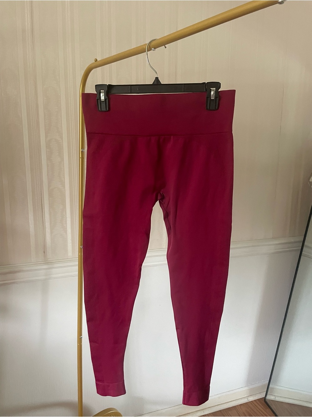 XL Set Active Ribbed Leggings Berry